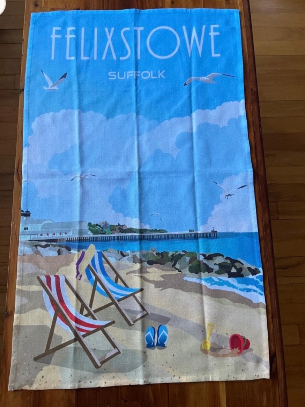 Tea Towel Beach Theme Souvenir Suffolk Kitchen Towel